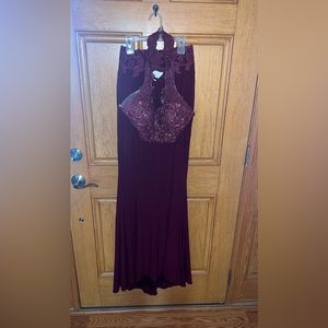 Deep purple 2 piece prom dress